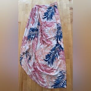 Abbeline Tropical Print Wrap Maxi Skirt